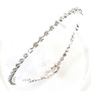 VINTAGE Silver Diamond Charm Bracelet